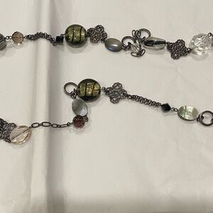 Lia Sophia Gun Metal Chain with Various Accent Beads